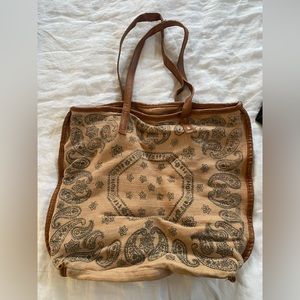 Free People paisley oversized tote some wear